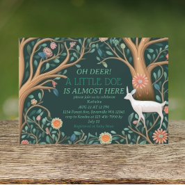 Invitación Whimsical White Deer Woodland Baby Shower