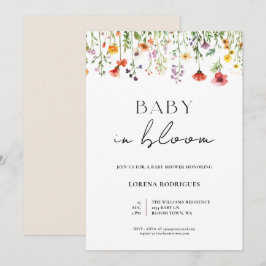Invitación Whimsical Wildflower Baby in Bloom Shower