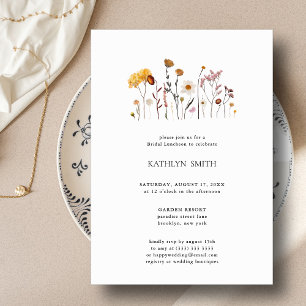 Invitación Whimsical Wildflower Boho Boda Bridal Luncheon