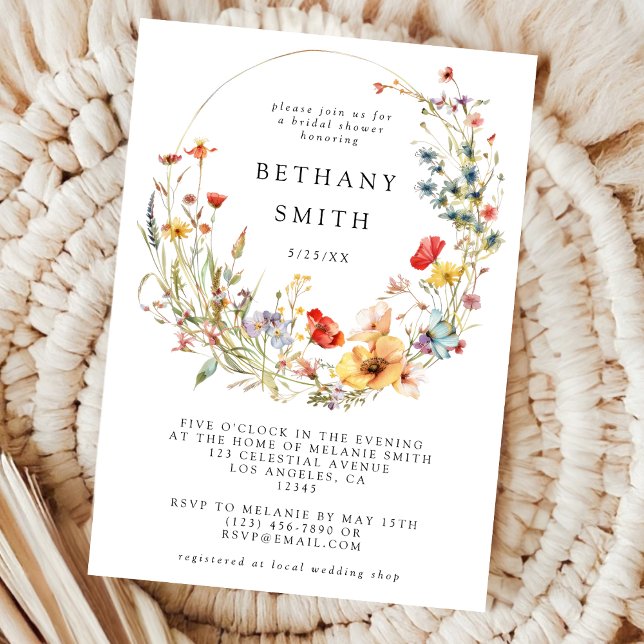 Invitación Whimsical Wildflower Bridal Shower (Subido por el creador)