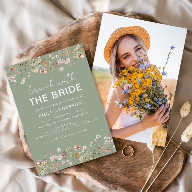 Invitación Whimsical Wildflower Bridal Shower Brunch Foto (Subido por el creador)