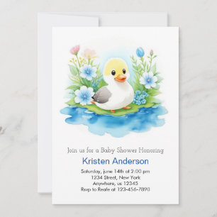 Invitación Whimsical Wildflower DuckBoy Baby Shower