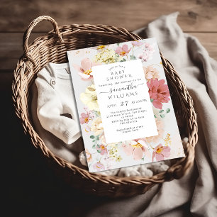 Invitación Whimsical Wildflower Elegante Boho Baby Shower