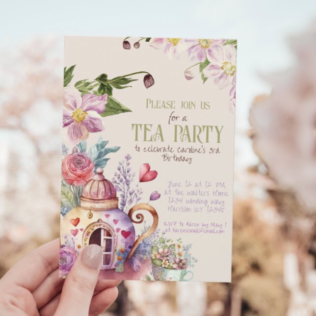 Invitación Whimsical Wildflower Fairytale Tea Fiesta Invitati (Subido por el creador)