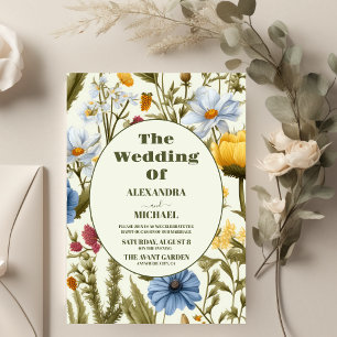 Invitación Whimsical Wildflower Meadow Boda