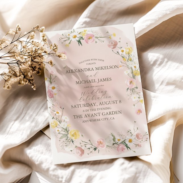 Invitación Whimsical Wildflower Meadow Boda (Subido por el creador)