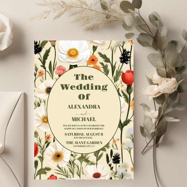 Invitación Whimsical Wildflower Meadow Boda (Subido por el creador)