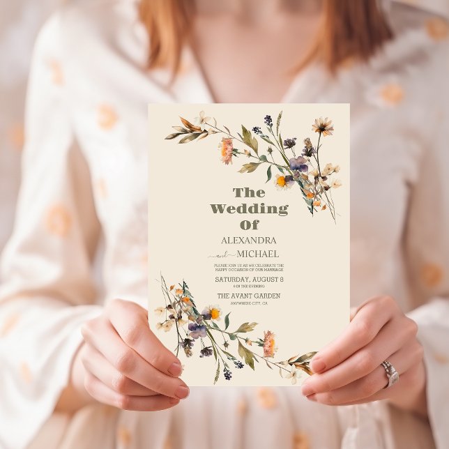 Invitación Whimsical Wildflower Meadow Boda (Subido por el creador)