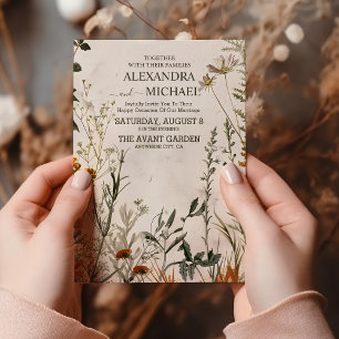 Invitación Whimsical Wildflower Meadow Boda