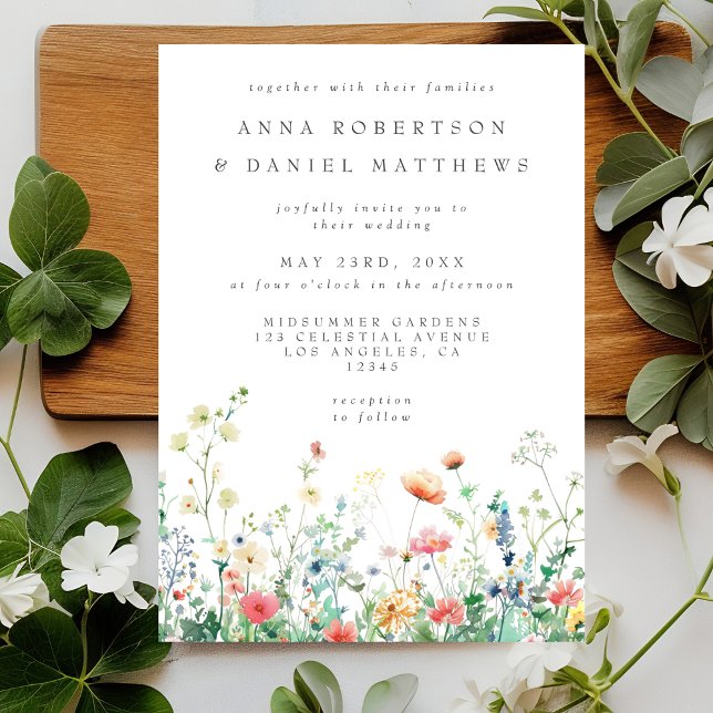Invitación Whimsical Wildflower Meadow Boda (Subido por el creador)