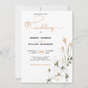 Invitación Whimsical Wildflower Meadow calligraphy Boda