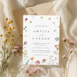 Invitación Whimsical Wildflower Meadow Wedding Invitation