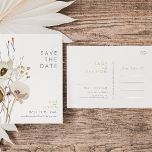 Invitación Whimsical Wildflower Salva la postal de la fecha
