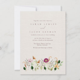 Invitación Whimsical Wildflowers Wedding Invitation