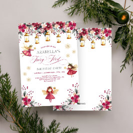 Invitación Whimsical Winter Fairy First Birthday Party
