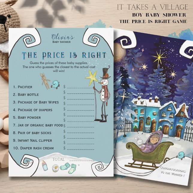 Invitación Whimsical Winter Fairy Price is Right Baby Shower  (Whimsical Winter Fairy Price is Right Baby Shower Invitation)