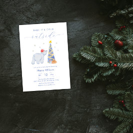 Invitación Whimsical Winter Woodland Polar Bear Baby Shower
