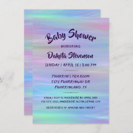 Invitación Whimsical Wisps | Ducha arcoiris Holo Fairy Pastel