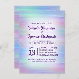 Invitación Whimsical Wisps | Ombre de arcoiris de pato holand