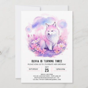 Invitación Whimsical Wolf Forest Birthday
