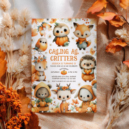 Invitación Whimsical Woodland Animals Autumn Kids' Birthday