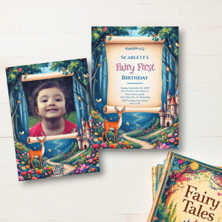 Invitación Whimsical Woodland Castle Fairy First 1st Birthday