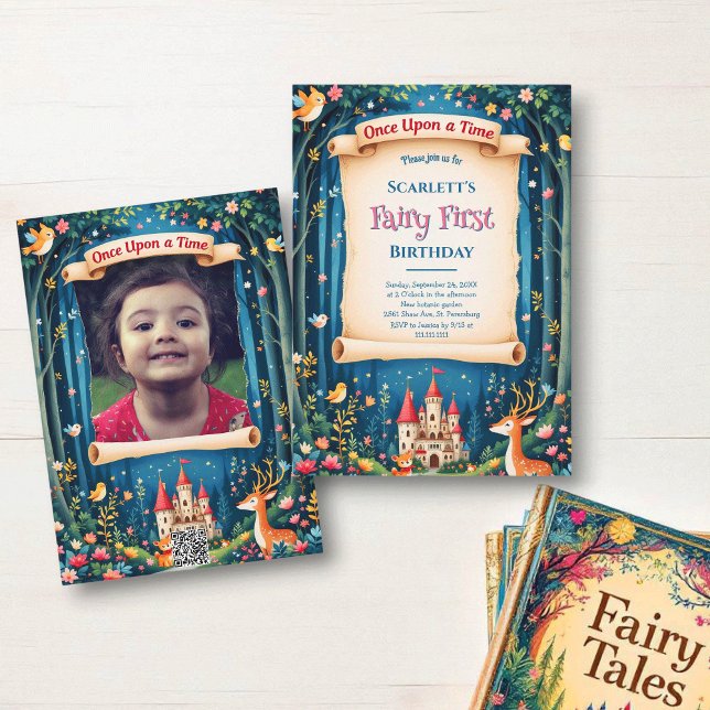 Invitación Whimsical Woodland Castle Fairy First 1st Birthday (Subido por el creador)