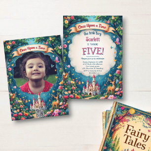 Invitación Whimsical Woodland Castle Fairytale cumpleaños del