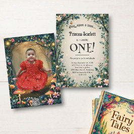 Invitación Whimsical Woodland Forest Fairytale 1st Birthday