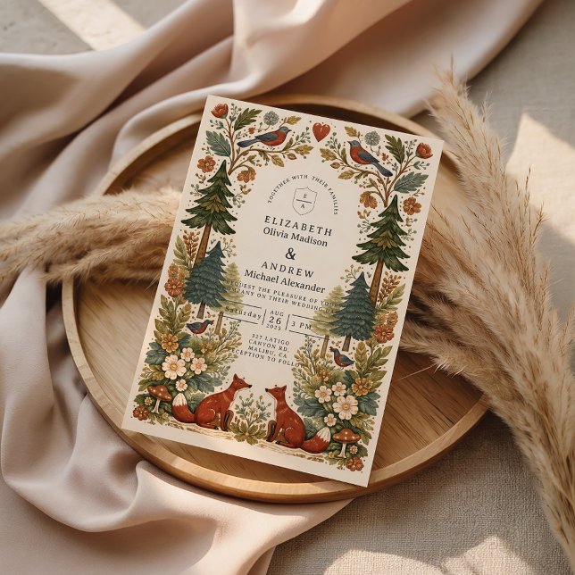Invitación Whimsical Woodland Forest Wedding (Subido por el creador)