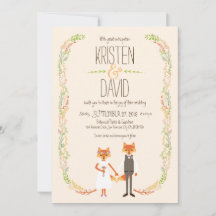 Whimsical Woodland Foxes Ivory Boda