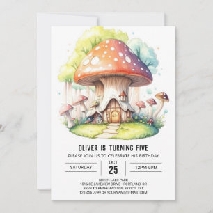 Invitación Whimsical Woodland Fungi Cumpleaños