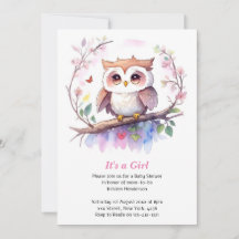 Whimsical Woodland Owl Chica Baby Shower