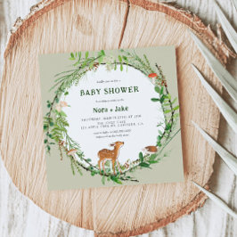 Invitación Whimsical Woodland Wreath Baby Shower