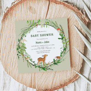 Invitación Whimsical Woodland Wreath Baby Shower