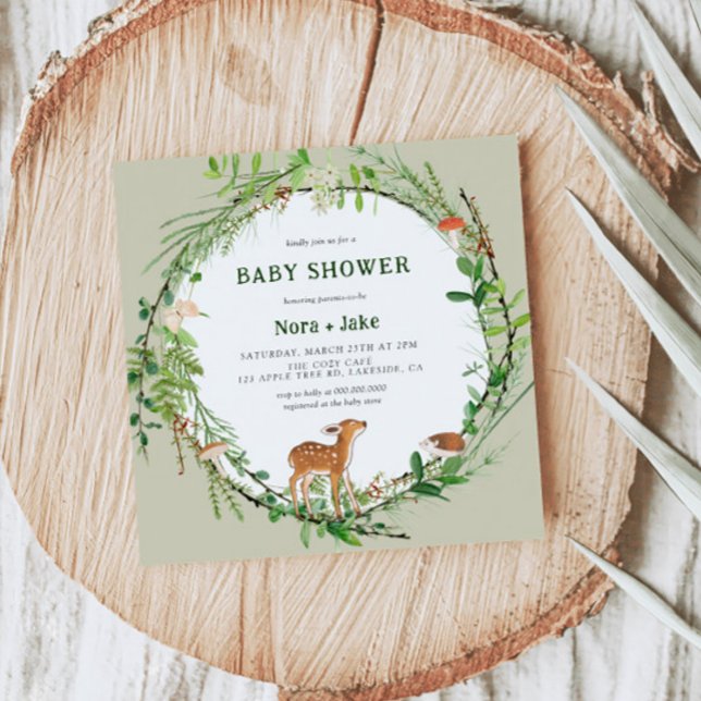 Invitación Whimsical Woodland Wreath Baby Shower (Subido por el creador)