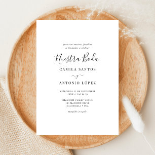 Invitación Whimsy Caligrafía Nuestra Boda   Boda español