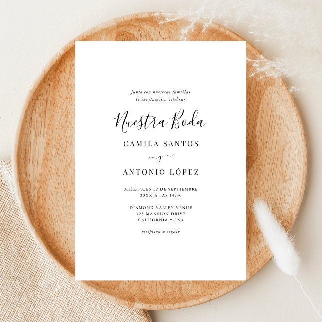 Invitación Whimsy Caligrafía Nuestra Boda | Boda español (Subido por el creador)