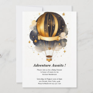Invitación Whimsy celestial: Baby Shower de globos celestes