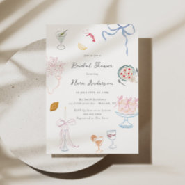 Invitación Whimsy Colorful Illustrated Bridal Shower