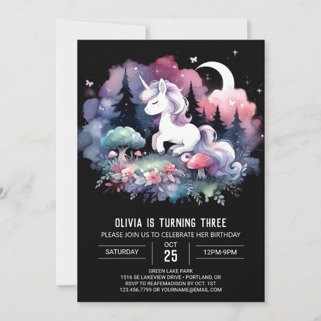 Invitación Whimsy Digital Horse Birday (Anverso)