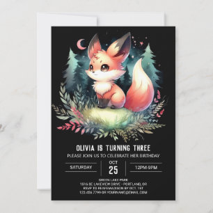 Invitación Whimsy Kids Fox Birday digital
