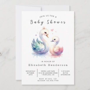 Invitación Whimsy Online Swan Baby Shower