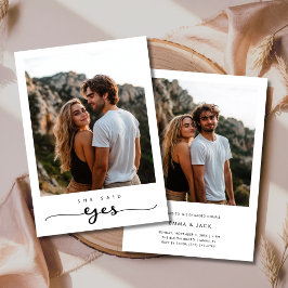 Invitación Whimsy Script 2 Foto Que Dijo Sí Participación