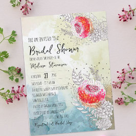 Invitación Whimsy Watercolor Fantasy Florines Bridal Shower