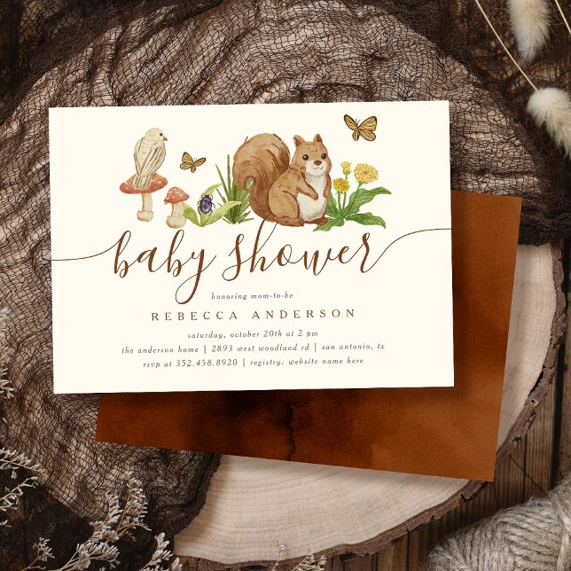 Invitación Whimsy Woodland Animales Sexo Neutral Baby Shower (Subido por el creador)