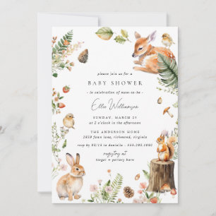 Invitación Whimsy Woodland   Baby Shower de animales de la se