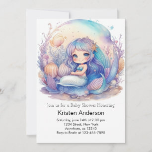 Invitación Whimy Underwater Adventure Mermaid Baby Shower