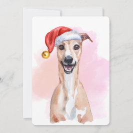 Invitación Whippet Christmas Card – Whippet Wearing Santa Hat