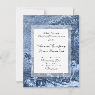 Invitación Whippets and Hunts Dogs Blue French Toile